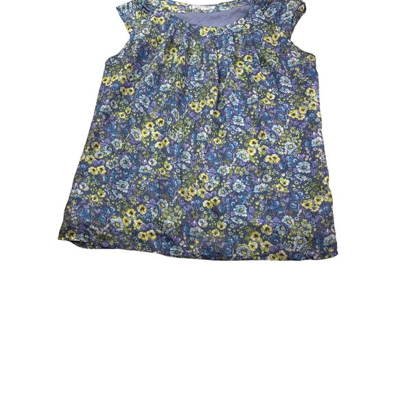 Out of the Box Floral Cap Sleeve Blouse M Lined Pleated Necklace Fairy Whimsical - Picture 3 of 8